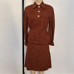 Elegant Brown Women's Skirt Set